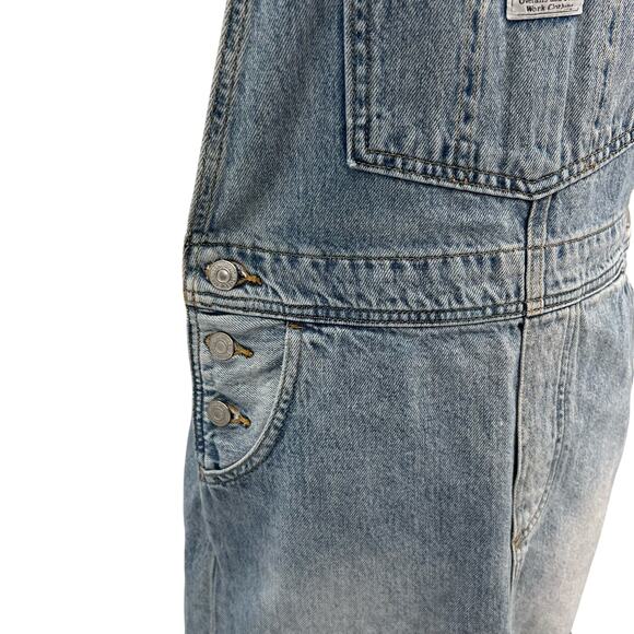 Levi's Norah Skirtall Dress Overall Mini Cotton Denim Blue Size XS - Picture 8 of 16